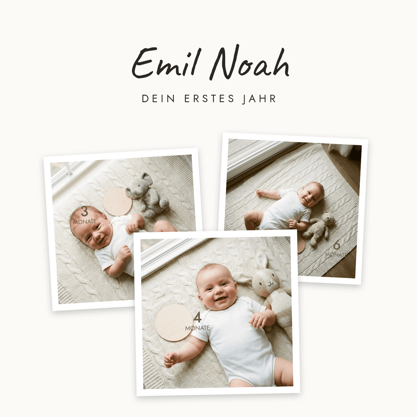 Cover-Vorlage „Dein erstes Jahr (Polaroid)"