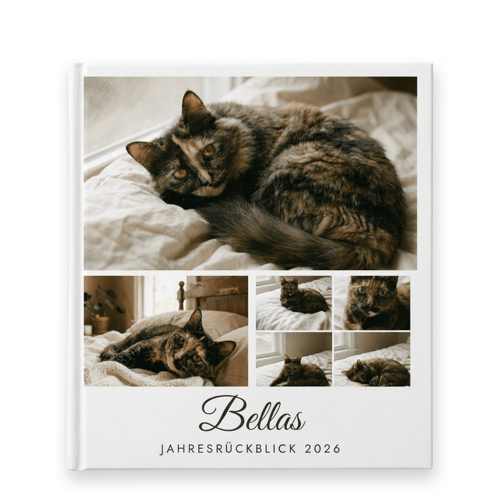 Haustier-Jahresrückblick — Fotobuch, 21 × 21 cm