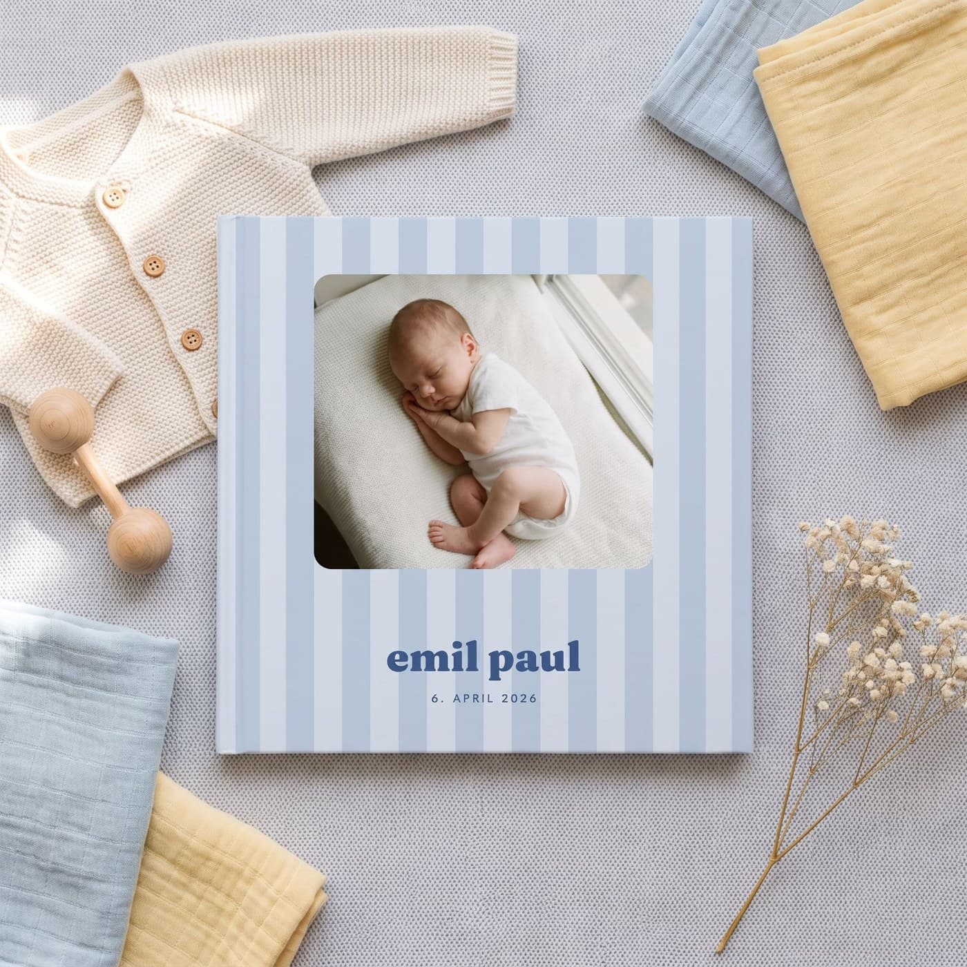 Babyalbum Junge — Fotobuch, 21 × 21 cm