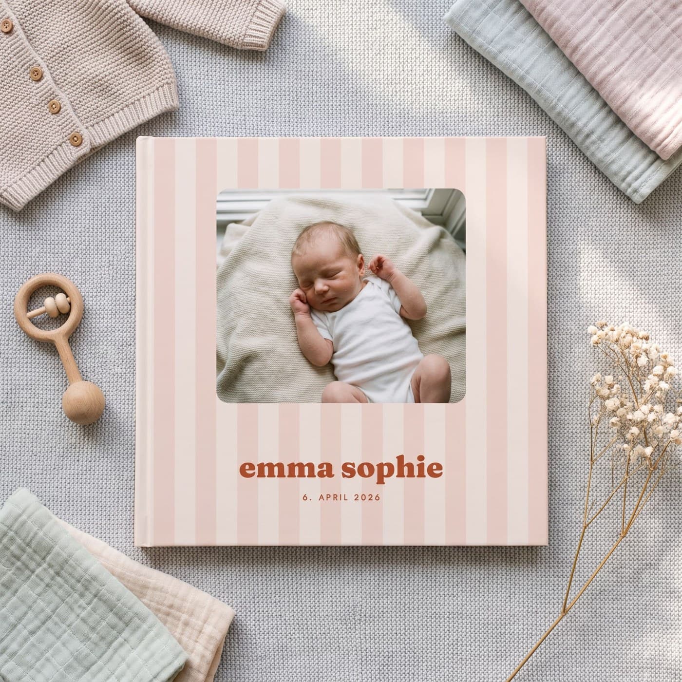 Babyalbum Mädchen — Fotobuch, 21 × 21 cm