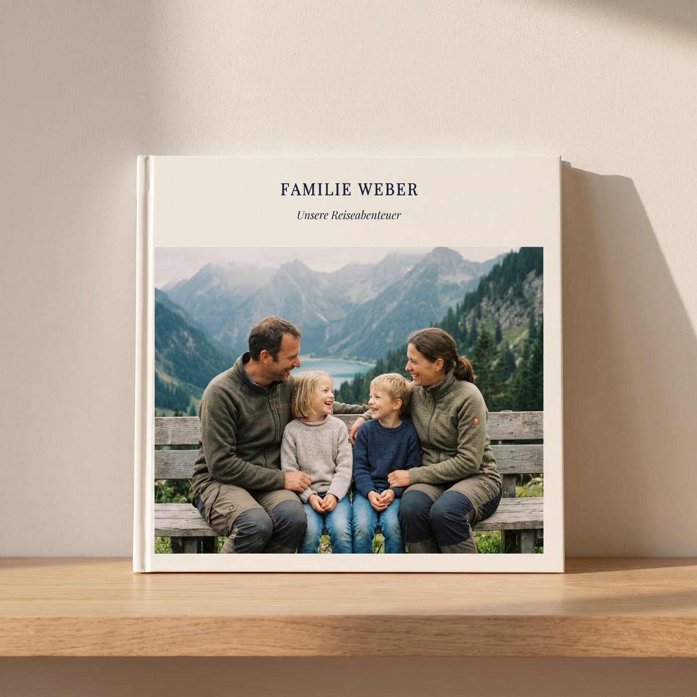 Das fertig gedruckte Fotobuch „Familienreise"