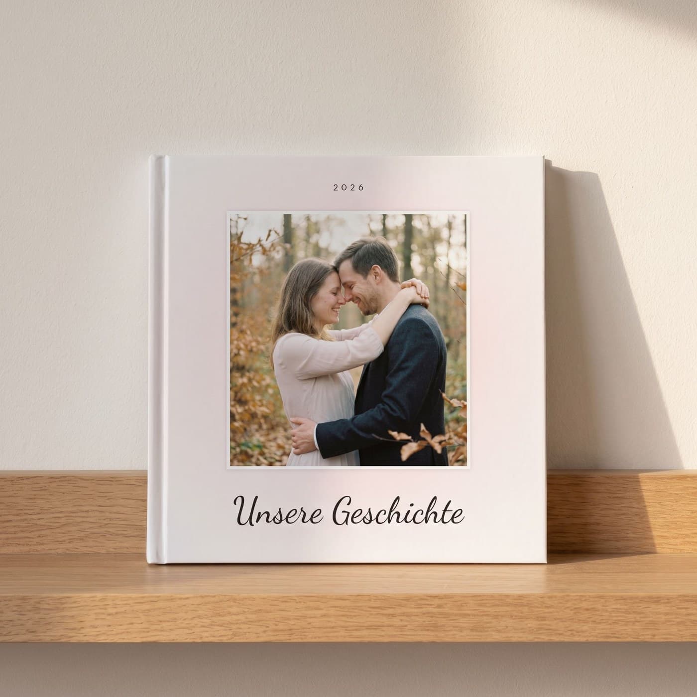 Das fertig gedruckte Fotobuch „Unsere Geschichte"
