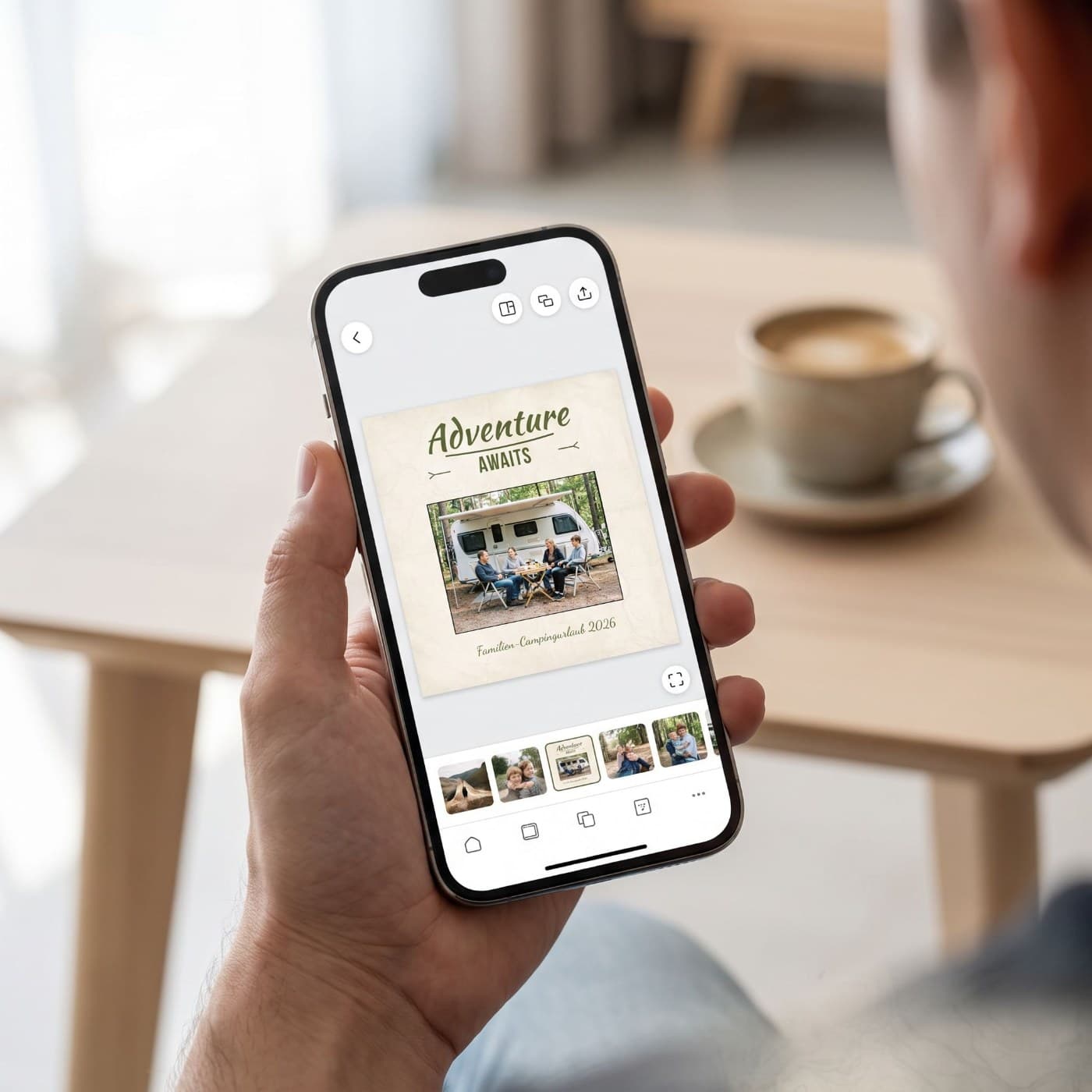 „Adventure Awaits" wird am Handy gestaltet