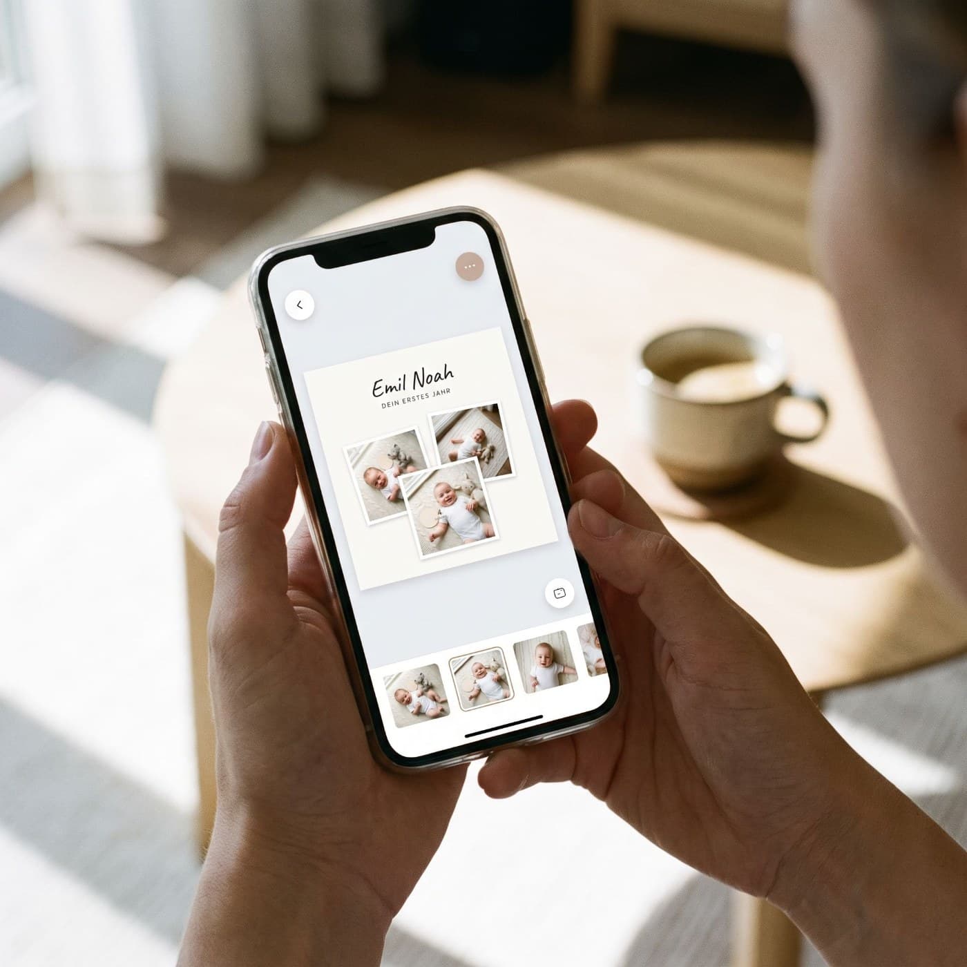 „Dein erstes Jahr (Polaroid)" wird am Handy gestaltet