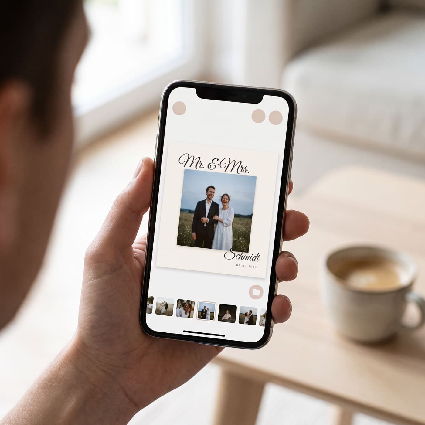 „Mr. & Mrs." wird am Handy gestaltet