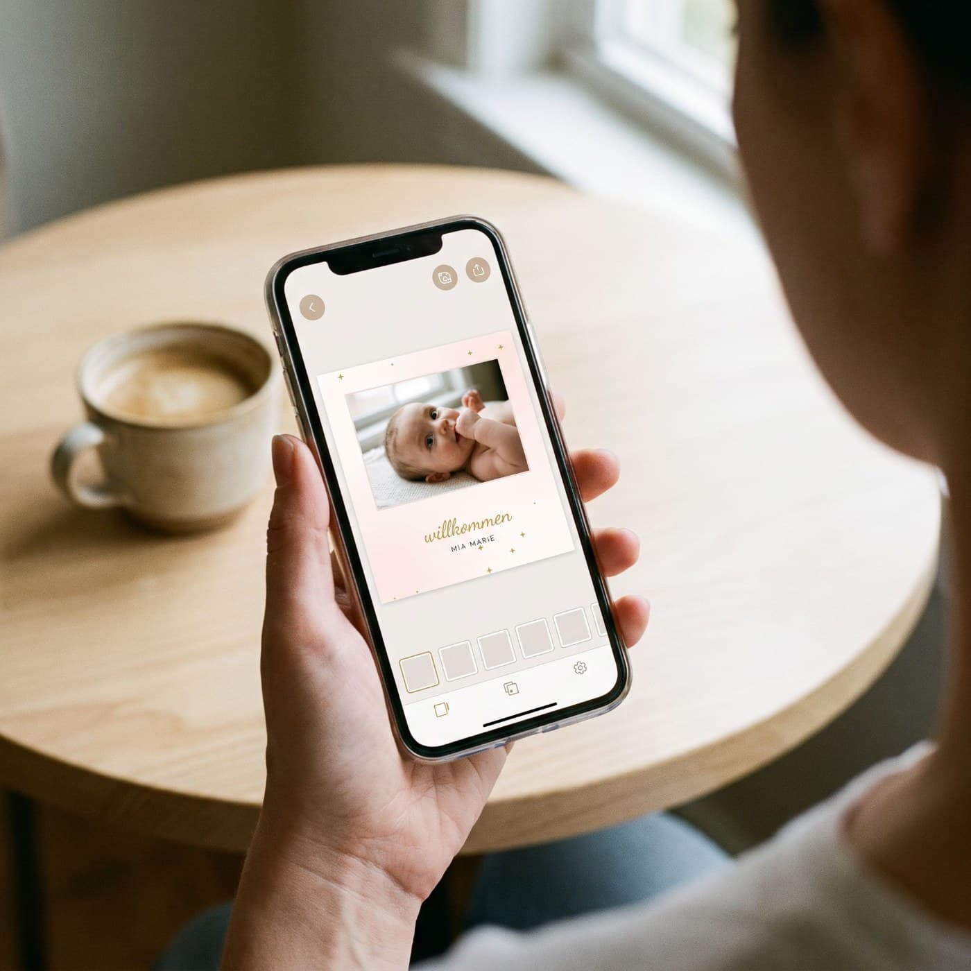 „Willkommen (Sterne)" wird am Handy gestaltet