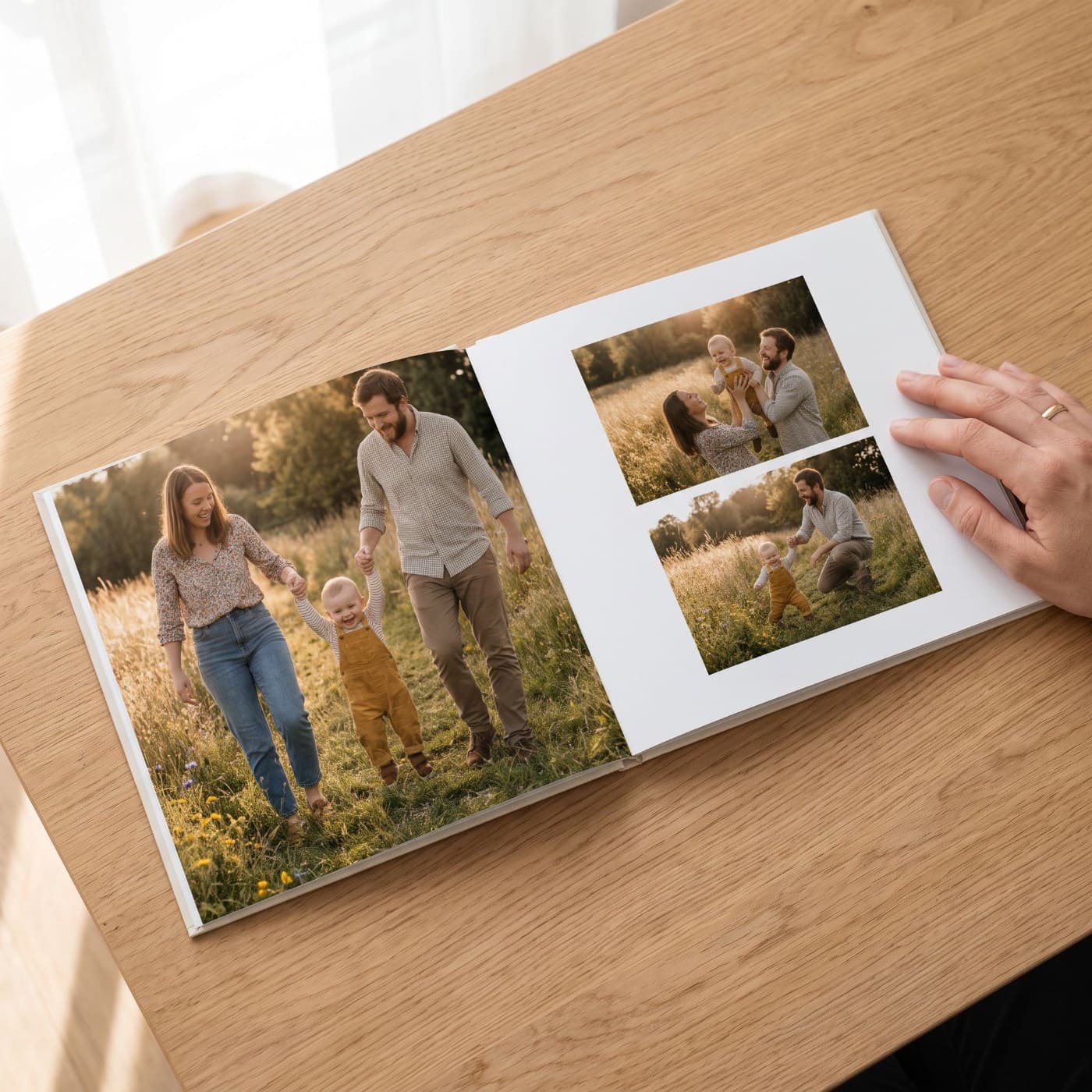 „Erinnerungsalbum" aufgeschlagen — fertiges Seitenlayout