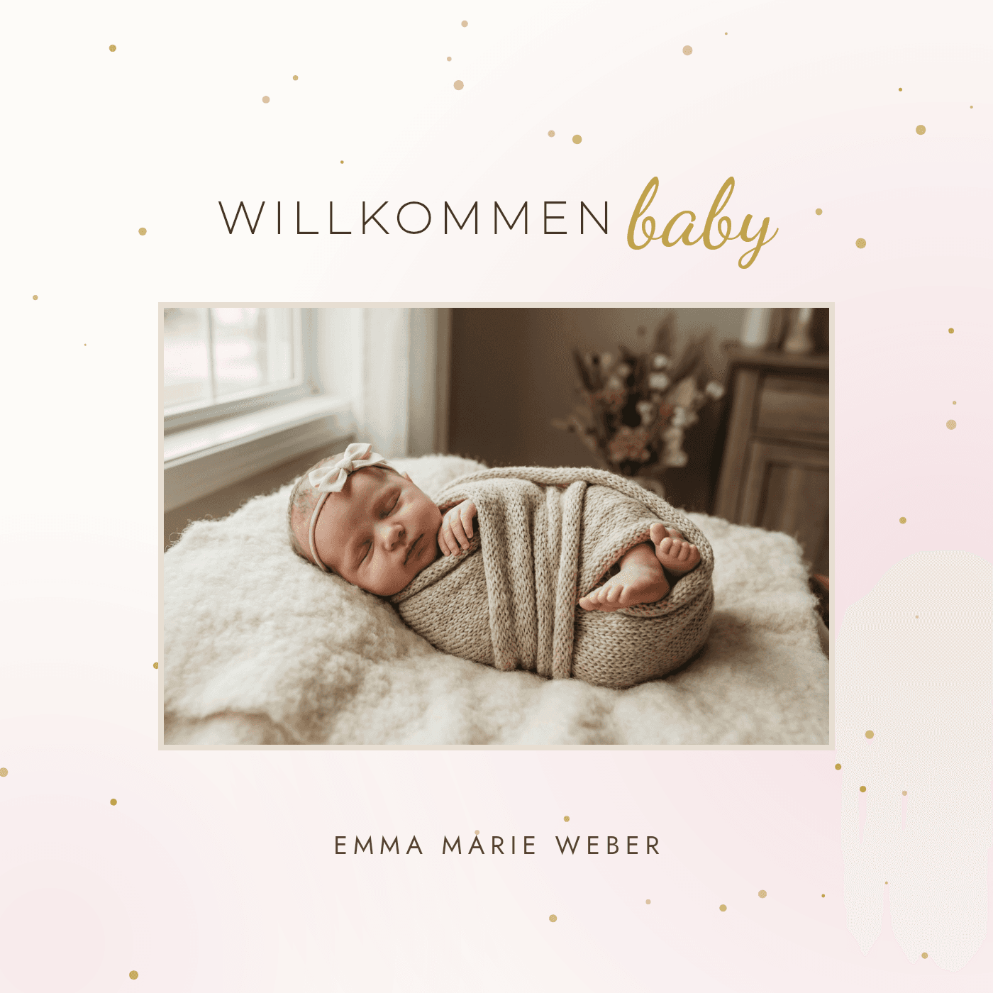 Cover-Vorlage „Willkommen Baby"