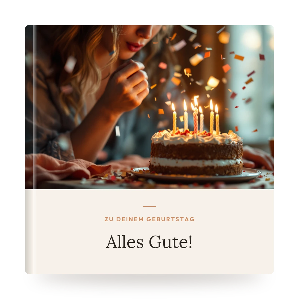 Geburtstags-Fotobuch – Beispiel-Cover mit eigenem Foto und Titel
