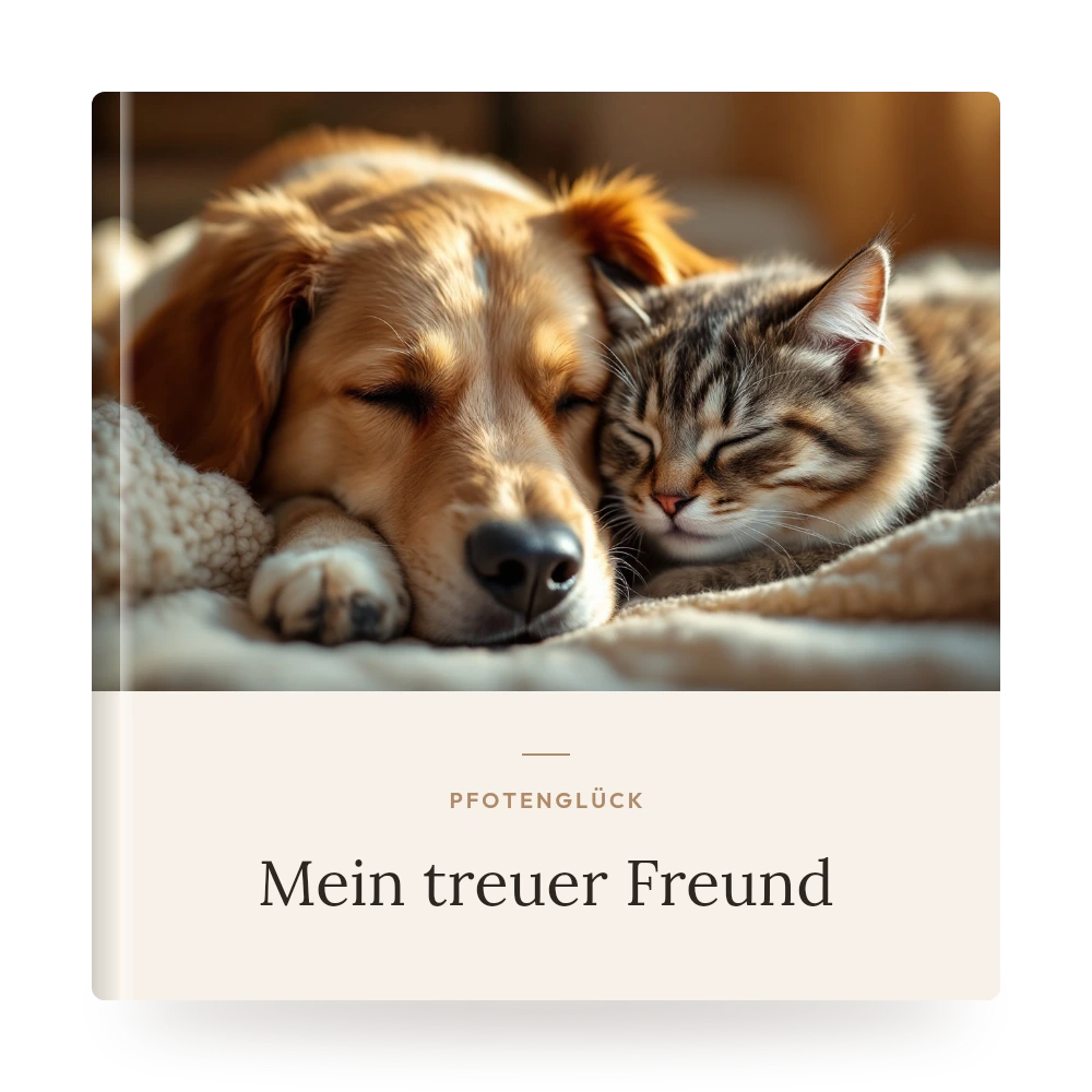 Haustier-Fotobuch – Beispiel-Cover mit eigenem Foto und Titel