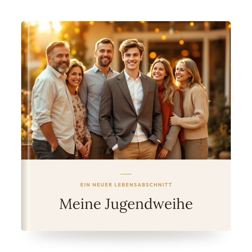 Jugendweihe-Fotobuch – Beispiel-Cover mit eigenem Foto und Titel