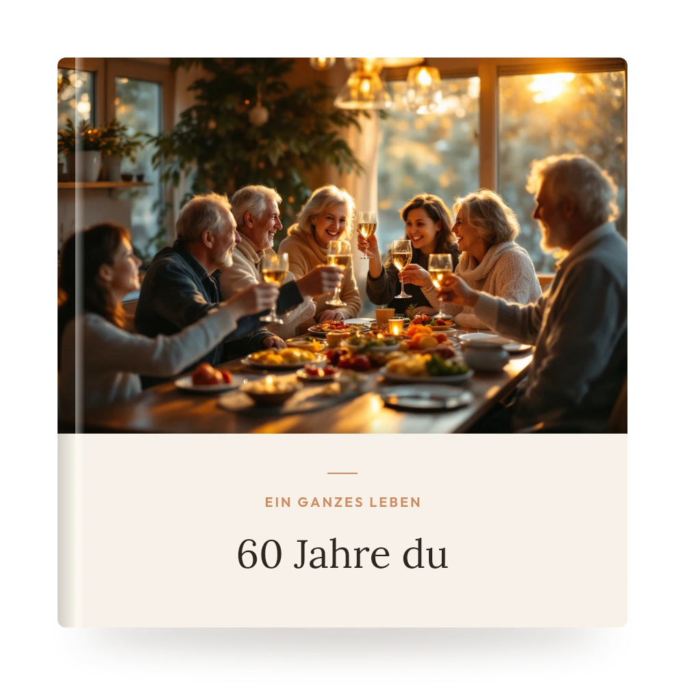 Runder-Geburtstag-Fotobuch – Beispiel-Cover mit eigenem Foto und Titel