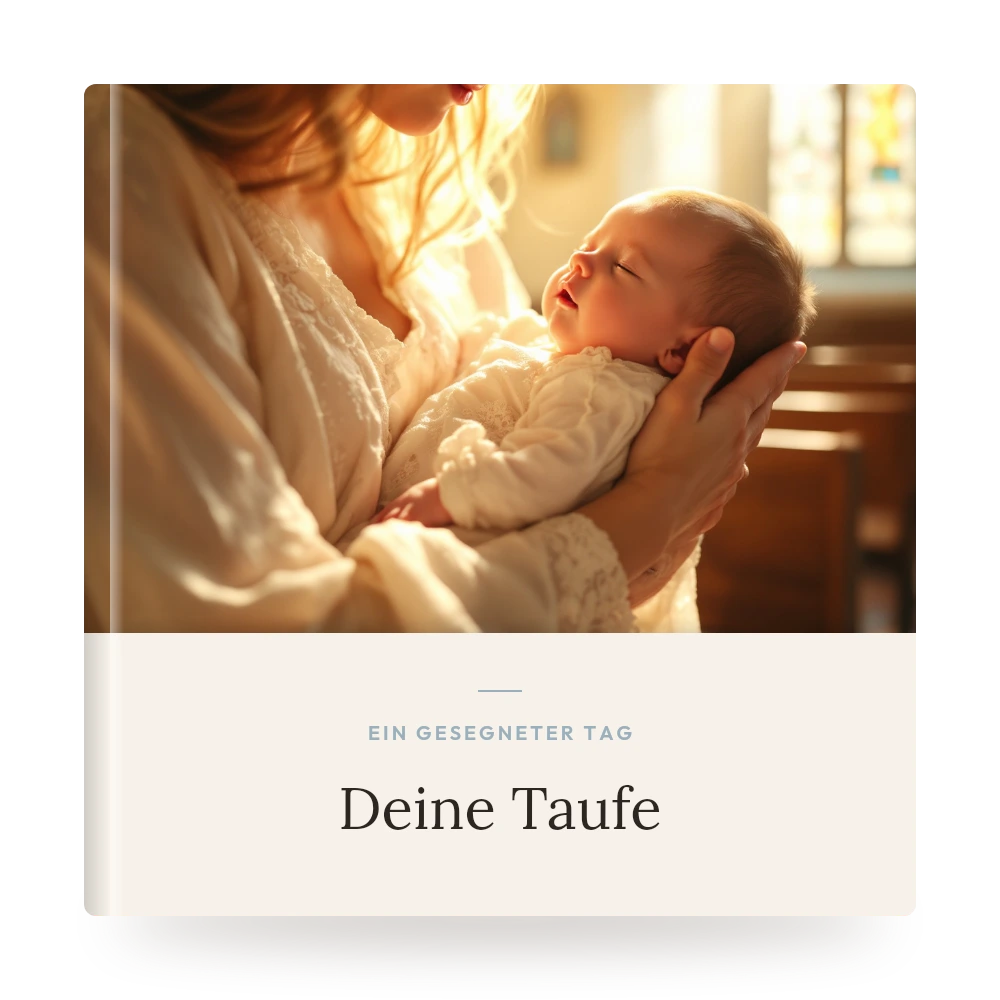 Taufe-Fotobuch – Beispiel-Cover mit eigenem Foto und Titel